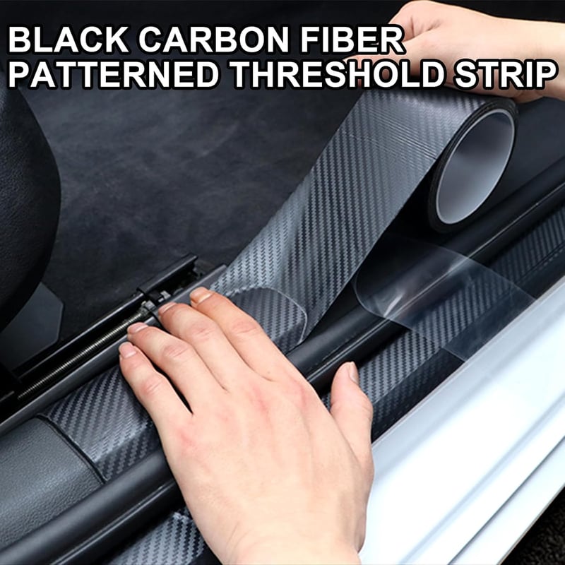 SUPRROW Autó Fólia Fekete Szénszál Minta 10cm x 3m Öntapadós Védőfólia