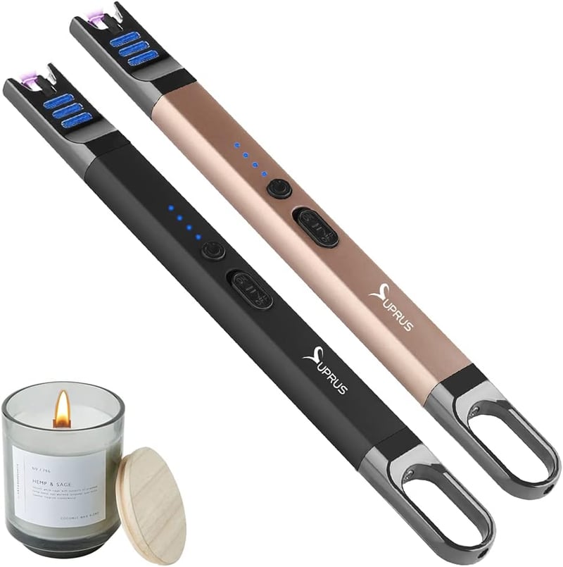 SUPRUS elektromos ívgyújtó USB-s töltéssel, szélálló flamingó gyújtó LED fénnyel