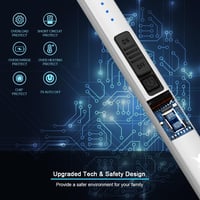 SUPRUS elektromos ívgyújtó USB-s töltéssel szélálló lángmentes ezüst 3