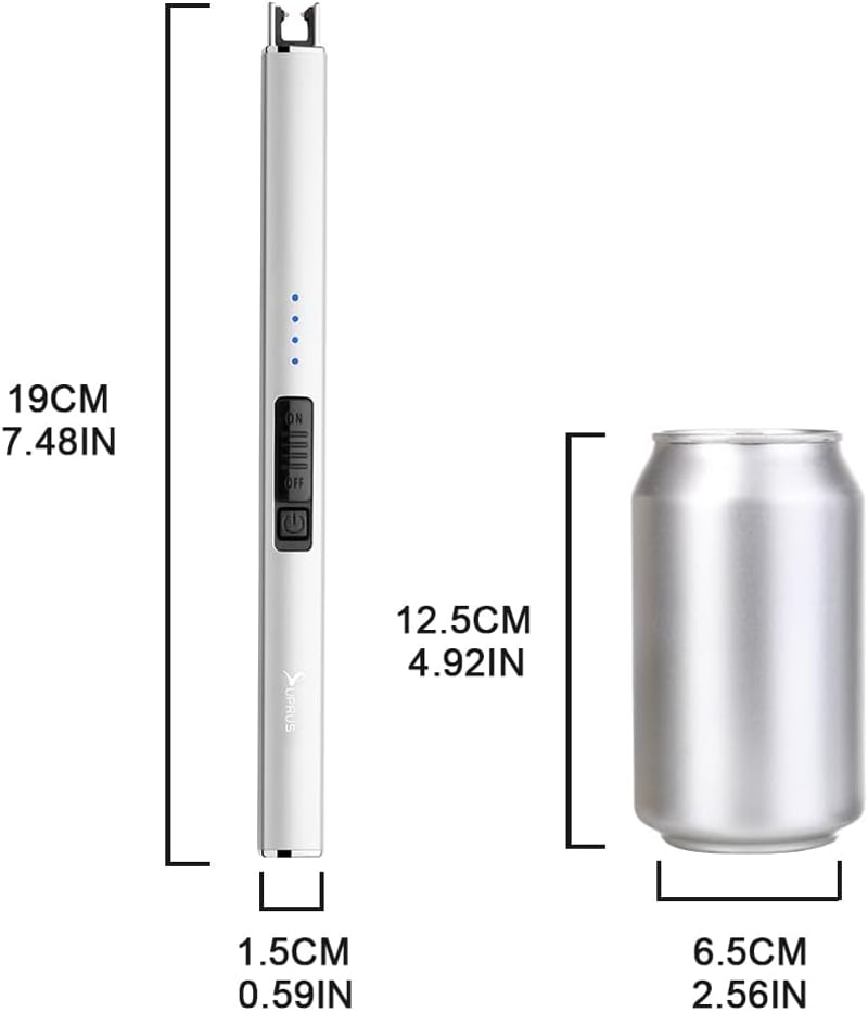 SUPRUS elektromos ívgyújtó USB-s töltéssel szélálló lángmentes ezüst