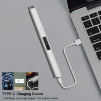 SUPRUS elektromos ívgyújtó USB-s töltéssel szélálló lángmentes ezüst 4