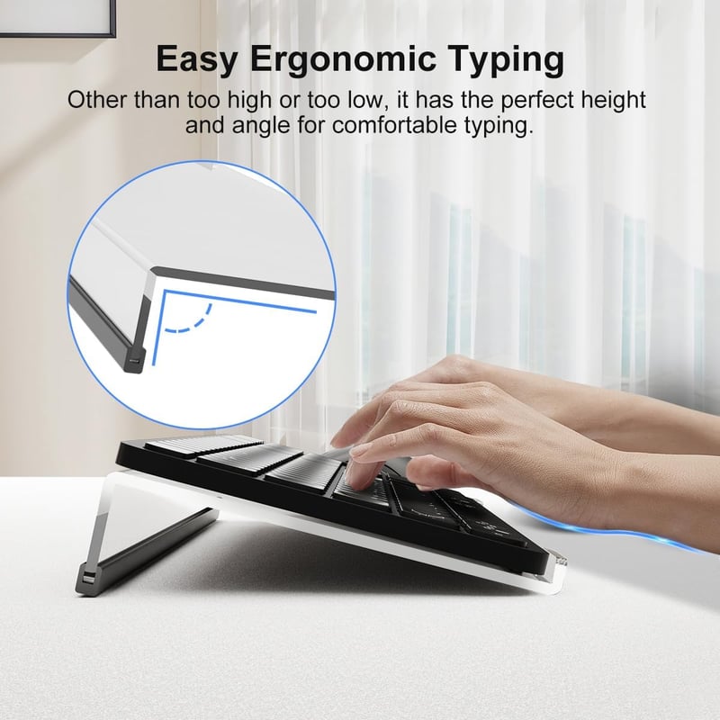 suptek Átlátszó Akril Billentyűzet Tartó Állvány Ergonomikus Gépeléshez Csúszásmentes Szilikon Borítással Irodai Asztalra