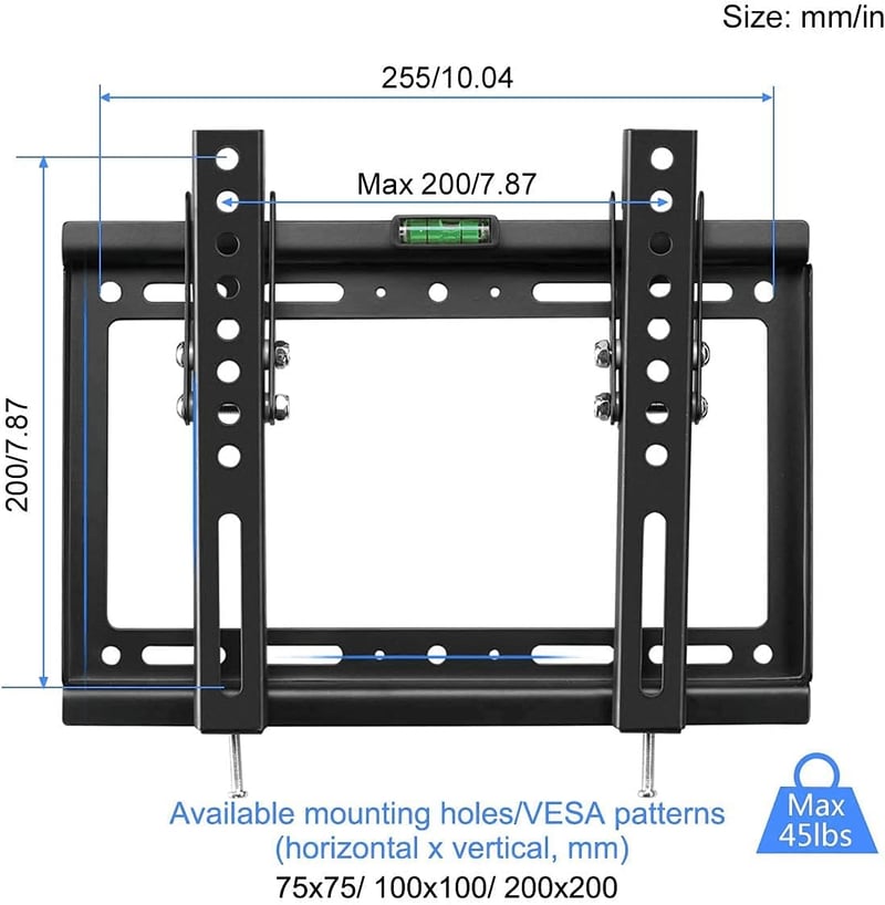 Suptek Dönthető TV Fali Tartó 14-32 Hüvelykes LED LCD Plazma Televíziókhoz VESA 200x200mm Mágneses Vízmértékkel