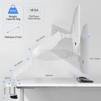 Suptek Gázrugós Monitor Kar 17-27 Colos Asztali Tartó VESA 75/100mm 3