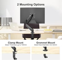 Suptek Gázrugós Monitor Tartó 17-32" Képernyőhöz, VESA 75/100, Magasságállítható Asztali Kar 7