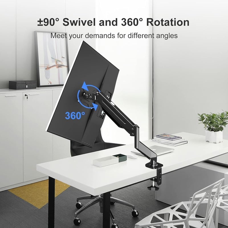 Suptek Gázrugós Monitor Tartó 17-32" Képernyőhöz, VESA 75/100, Magasságállítható Asztali Kar