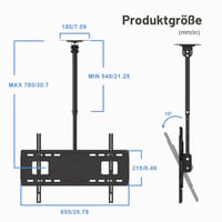 Stropný držiak na TV Suptek MC5602 pre 37-75-palcové televízory, VESA 600x400 mm, nosnosť 59,9 kg, sklopný a otočný, pre LCD, LED, plazmové a prehnuté obrazovky 3
