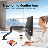 Držiak na monitor Suptek MD01A pre 13-32" LED LCD obrazovky, plynová pružina, otáčanie o 360°, nastaviteľná výška, VESA 75x75/100x100 mm, max. 9 kg 7