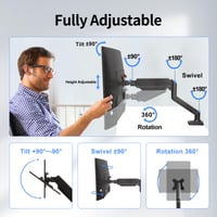 Držiak na monitor Suptek MD01A pre 13-32" LED LCD obrazovky, plynová pružina, otáčanie o 360°, nastaviteľná výška, VESA 75x75/100x100 mm, max. 9 kg 4
