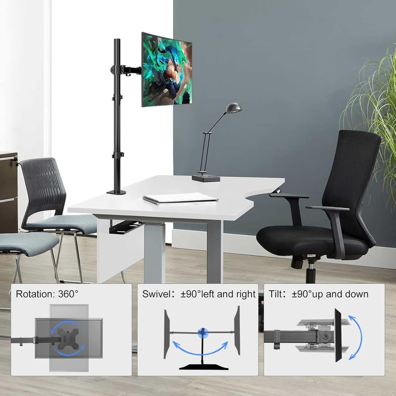 Suptek Monitor Kar 13-27 Colos Képernyőhöz | Forgatható Dönthető Monitortartó Bilincs