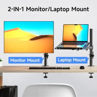 suptek Monitor Tartó Laptop Állvánnyal Teljesen Állítható 13-27 Hüvelykes Képernyőkhöz Fekete Asztali Monitorkar 40cm Rúddal 8