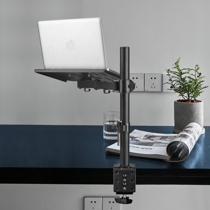suptek Monitor Tartó Laptop Állvánnyal Teljesen Állítható 13-27 Hüvelykes Képernyőkhöz Fekete Asztali Monitorkar 40cm Rúddal