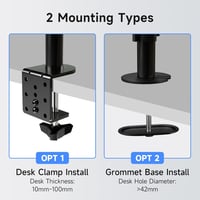 suptek Monitor Tartó Laptop Állvánnyal Teljesen Állítható 13-27 Hüvelykes Képernyőkhöz Fekete Asztali Monitorkar 40cm Rúddal 5