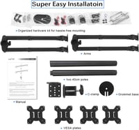 Suptek Quad Monitor Tartó 13-27" Képernyőhöz | Forgatható Dönthető Monitor Kar 6