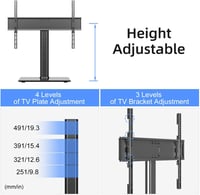 Suptek TS203 univerzális TV állvány 37-65 colos tévéhez, állítható magasság, üveg alap 3