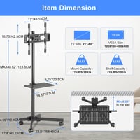Suptek TV állvány kerekekkel, 21-60 colos LCD/LED TV-hez, magasságállítható 6