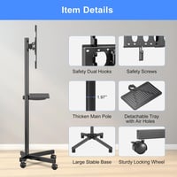 Suptek TV állvány kerekekkel, 21-60 colos LCD/LED TV-hez, magasságállítható 7