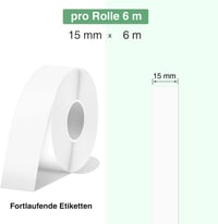 Termálna lepiaca páska SUPVAN E10/E11/E12/E16, 15 mm x 6 m, čierna na bielom podklade, vodoodolná samolepiaca páska na použitie v domácnosti, kancelárii a škole 2