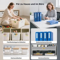 Termálna lepiaca páska SUPVAN E10/E11/E12/E16, 15 mm x 6 m, čierna na bielom podklade, vodoodolná samolepiaca páska na použitie v domácnosti, kancelárii a škole 6