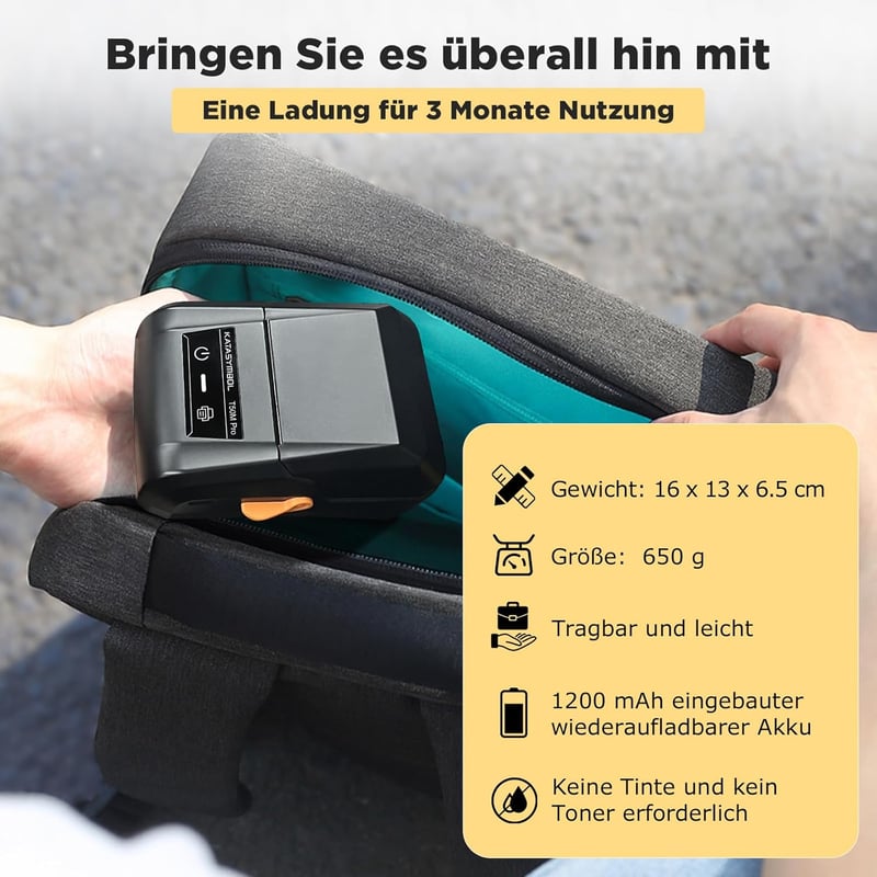 SUPVAN T50M Pro Bluetooth címkenyomtató szett 4 tekercs fehér címkével