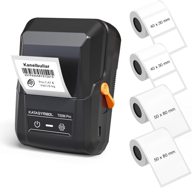 SUPVAN T50M Pro Bluetooth címkenyomtató szett 4 tekercs fehér címkével