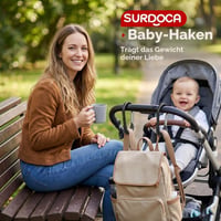 SURDOCA Háčiky na kočík pre mamičky, klipy na tašky a nákupy, doplnok ku kočíku, 2 ks, čierne 5