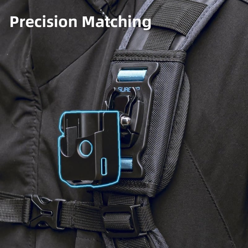 SUREWO Hátizsák Tartó Pánt DJI Osmo Pocket 3 Kamerához - Vállpánt Rögzítő Rezgéscsillapítással, Kézmentesítő Tartó Túrázáshoz, Kerékpározásh