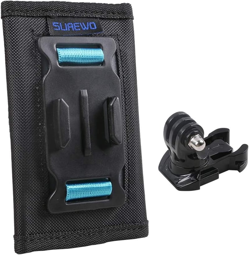 SUREWO Vállpánt Rögzítő GoPro Hero 13/12/11/10/9/8/7/6/5, DJI Osmo Action 5 Pro/4/3 és AKASO Kamerákhoz - 360°-os Forgatható Alap, Túrázásho