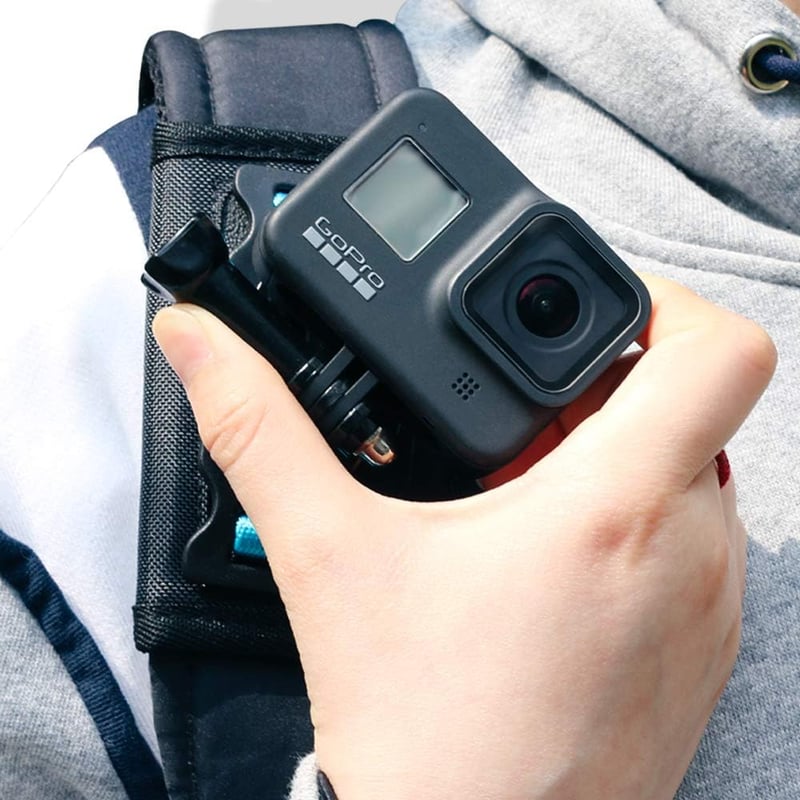SUREWO Vállpánt Rögzítő GoPro Hero 13/12/11/10/9/8/7/6/5, DJI Osmo Action 5 Pro/4/3 és AKASO Kamerákhoz - 360°-os Forgatható Alap, Túrázásho