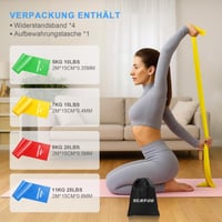 Súprava odporových gúm SURFOU so 4 úrovňami odporu, s taškou, na jogu, pilates, silový tréning a rehabilitáciu 2
