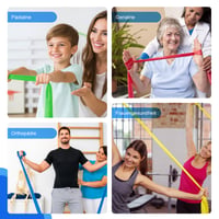 Súprava odporových gúm SURFOU so 4 úrovňami odporu, s taškou, na jogu, pilates, silový tréning a rehabilitáciu 6