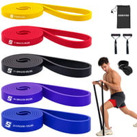 Sada fitness odporových gúm SURFOU s 5 úrovňami odporu, dverovou kotvou, 2 úchopmi a taškou, na jogu, pilates a silový tréning 1