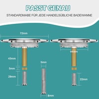 Zátka do vane SURFOU, priemer 72 mm, tesnenie 44 mm, univerzálna vypúšťacia zátka do vane a vírivky 2