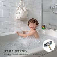 SURFOU Zátka do vane, priemer 72 mm, univerzálna vypúšťacia zátka s tesnením 44 mm, nastaviteľná, chróm, nehrdzavejúca oceľ, pre väčšinu štandardných vaní 5