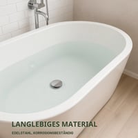 SURFOU Zátka do vane, priemer 72 mm, univerzálna vypúšťacia zátka s tesnením 44 mm, nastaviteľná, chróm, nehrdzavejúca oceľ, pre väčšinu štandardných vaní 4