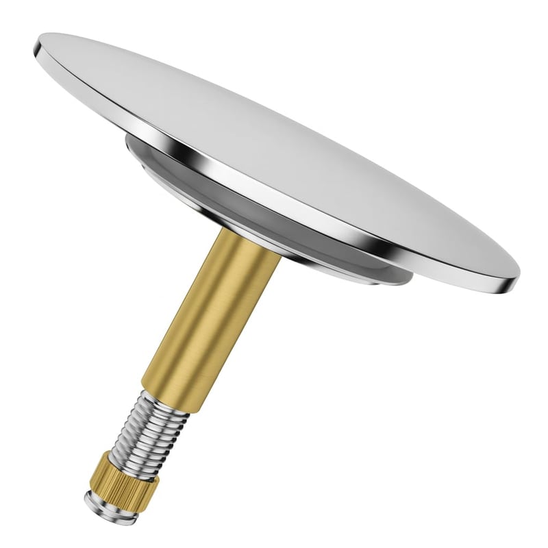 SURFOU Zátka do vane, priemer 72 mm, univerzálna vypúšťacia zátka s tesnením 44 mm, nastaviteľná, chróm, nehrdzavejúca oceľ, pre väčšinu štandardných vaní
