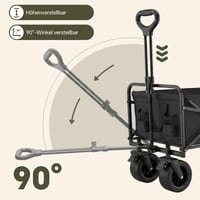 Skladací ručný vozík SURFOU, objem 200 l, nosnosť 160 kg, 84x48x100 cm, široké gumové kolesá, 360° terénne kolesá, plážový vozík na kempovanie, nákupy 6
