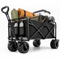Skladací ručný vozík SURFOU, objem 200 l, nosnosť 160 kg, 84x48x100 cm, široké gumové kolesá, 360° terénne kolesá, plážový vozík na kempovanie, nákupy 1