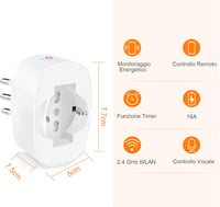 SURFOU Smart WiFi Okos Aljzat Type L, Alexa és Google Home kompatibilis, Időzítő és Fogyasztásmérő 2