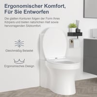 Colac de WC Surfou cu Mecanism de Închidere Lentă, din Duroplast, Formă O, Capac WC Alb cu Sistem Anti-trântire 5