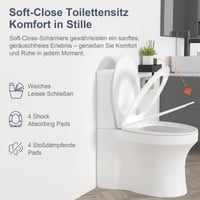 Colac de WC Surfou cu Mecanism de Închidere Lentă, din Duroplast, Formă O, Capac WC Alb cu Sistem Anti-trântire 7
