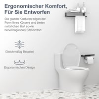 Capac WC SURFOU cu mecanism Soft Close, capac de toaletă oval alb cu balama cu închidere lentă 5