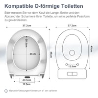 Capac WC SURFOU cu mecanism Soft Close, capac de toaletă oval alb cu balama cu închidere lentă 4