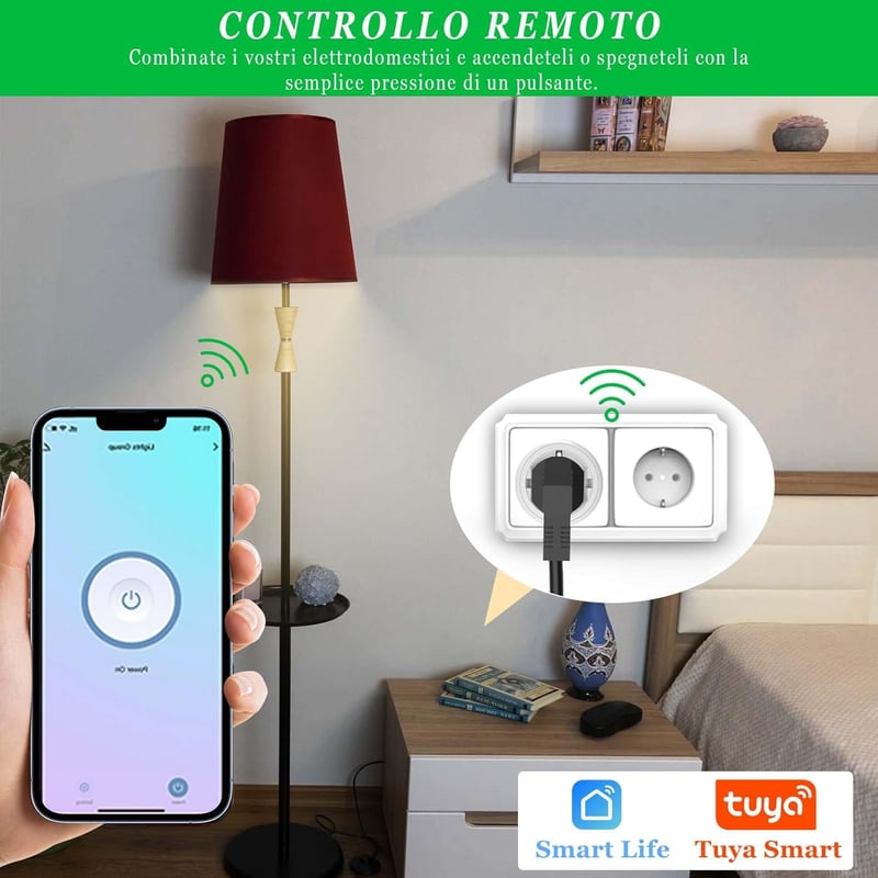SURFOU WiFi okos konnektor Alexa Google Home kompatibilis 2db energiamérés