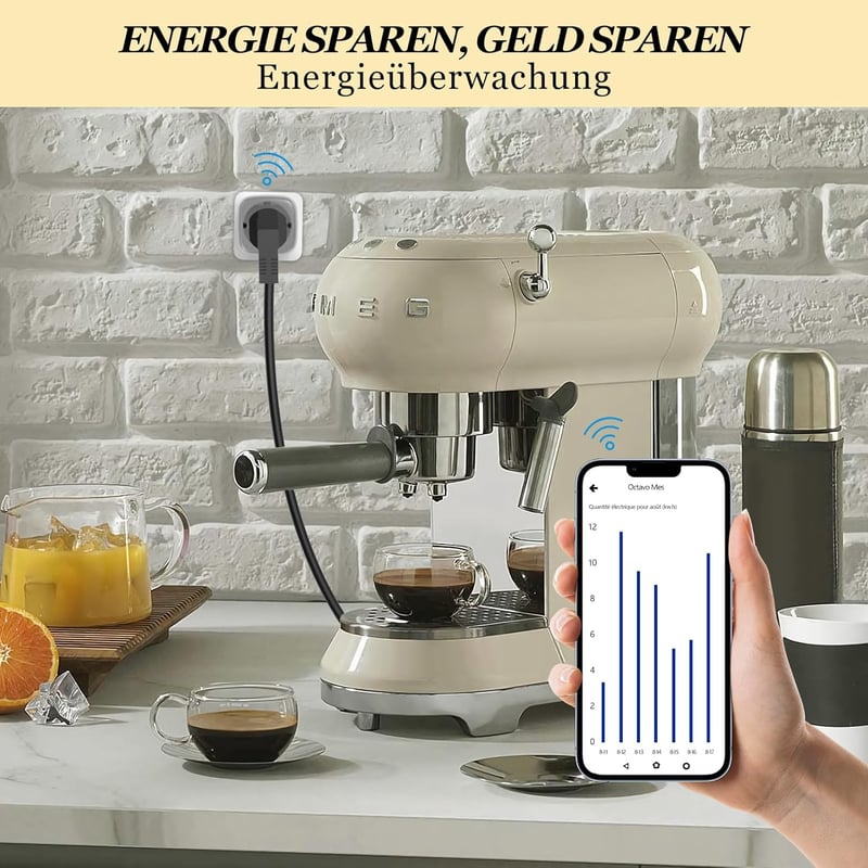 SURFOU Zigbee okos aljzat időzítővel és fogyasztásmérővel, Philips Hue kompatibilis