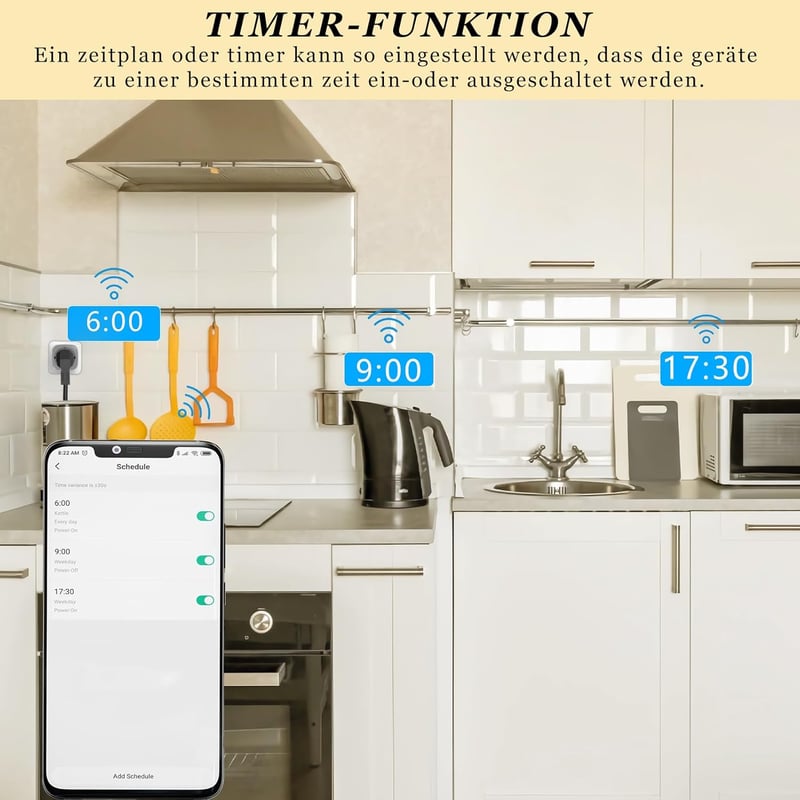 SURFOU Zigbee okos aljzat időzítővel és fogyasztásmérővel, Philips Hue kompatibilis