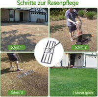 SurmountWay Gyepegyengető Gereblye - Állítható Rozsdamentes Acél Fűsimító Eszköz Golfpályákhoz és Kertekhez (2,15 m, 25x72 cm) 7