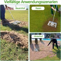 SurmountWay Profi Gyepegyengető Gereblye 2m - Rozsdamentes Acél Fűfelszín Simító Eszköz Golfpályákhoz és Kertekhez, Állítható Hossz (25 x 41 5