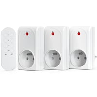 SURNICE Programibilni Set Utičnica s Daljinskim Upravljačem - 3 Utičnice s 1 Daljinskim, Domet 40m, Grupno Upravljanje, 230V, LED Zaslon, Zaštita za Djecu 1