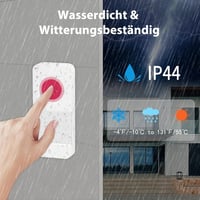 SURNICE Vezeték Nélküli Csengő, Vízálló Kültéri Kaputelefon, 300m Hatótáv, 38 Csengőhang, 4 Hangerőszint, LED Villogás 6